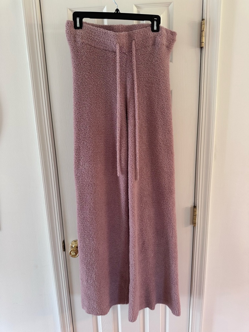 Cozy Plush Lounge Pants XL Pink Soft Wide Leg Drawstring Pajama Comfy Fuzzy